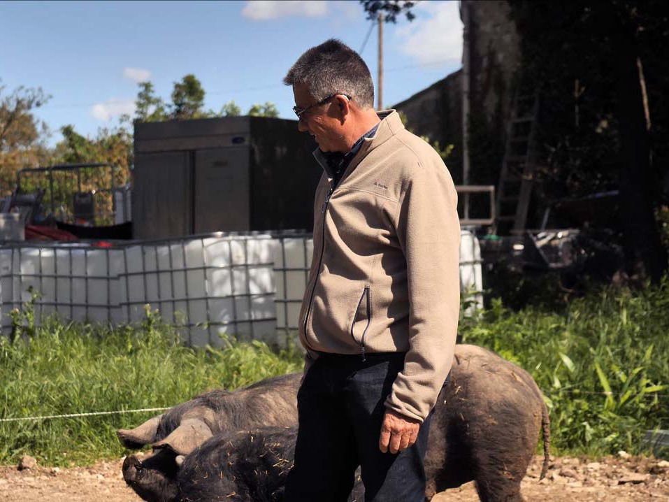 Eleveur avec ses animaux