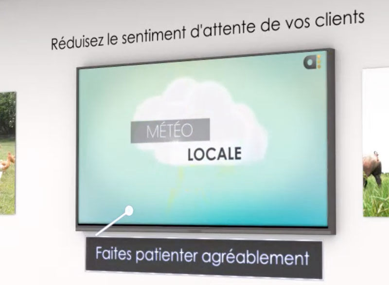 Ecran TV montrant la météo locale